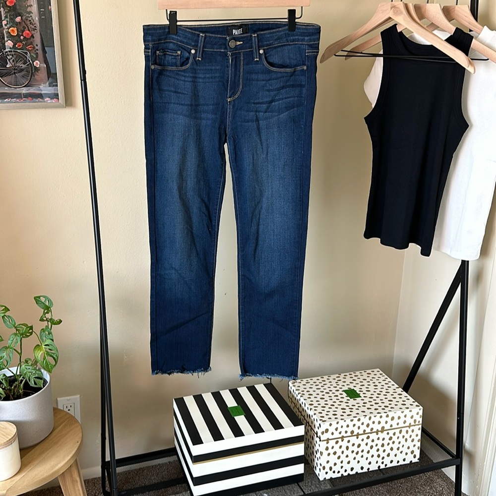 PAIGE Denim Co Skyline Straight Jeans Dark Wash Size 32